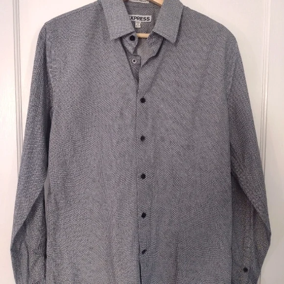 Express Men's Extra Slim Fit Button Up Shirt - Picture 8 of 13